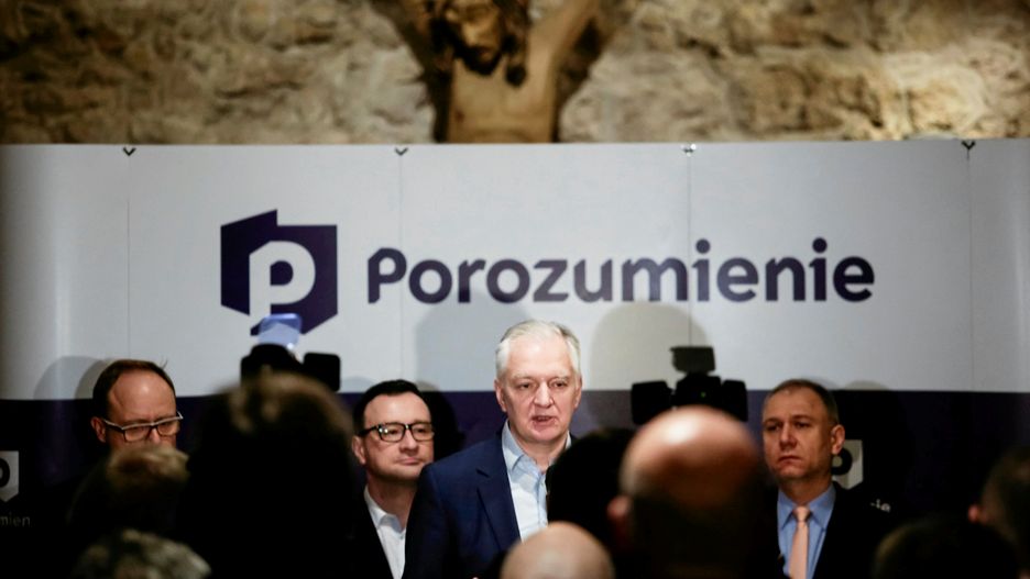 Banerem partii zasłonili krzyż