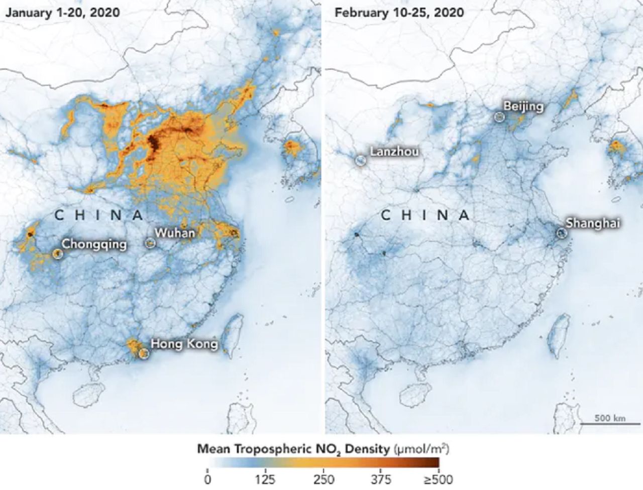 NASA: koronawirus wpłynął na poprawę jakości powietrza w Chinach. Zobacz zdjęcia
