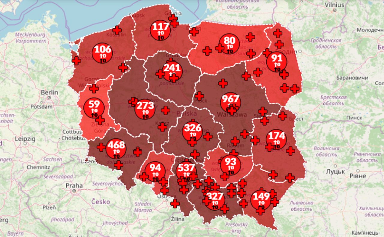 Koronawirus w Polsce. Mapa zarażeń. Przybywa chorych na COVID-19. Sprawdź aktualne dane