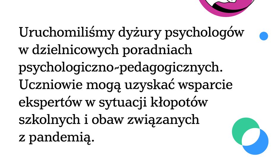 Warszawa uruchomiła wsparcie psychologiczne dla rodziców i uczniów.