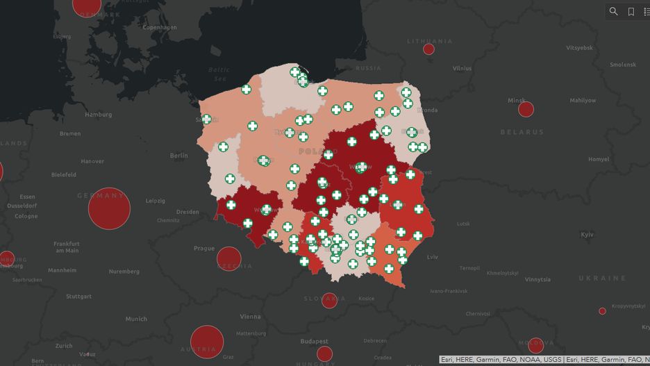 Koronawirus w Polsce - mapa zarażeń
