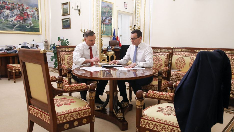 Koronawirus w Polsce. Prezydent Andrzej Duda i premier Mateusz Morawiecki