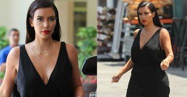 Stylowa Kim w czarnym kombinezonie!