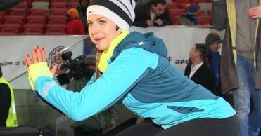 Lewandowska ćwiczy na Stadionie Narodowym