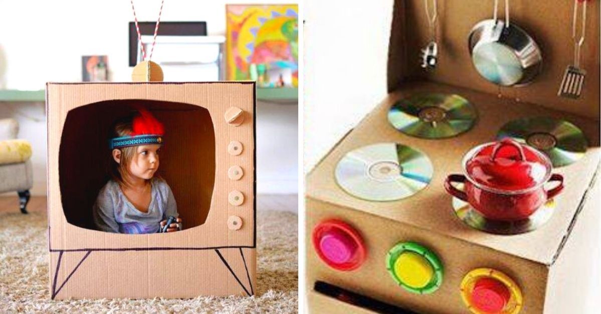 23 fantastyczne zabawki zrobione z kartonowych pudełek. Wszystkie dzieci je uwielbiają