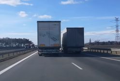Plaga polskich autostrad? Dwóch kierowców ciężarówek "ściga się" przez 8 minut