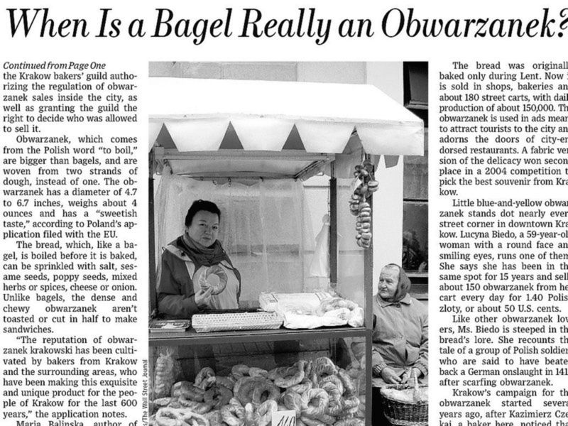 WSJ: Czy "an obwarzanek" to to samo co "bagel"?