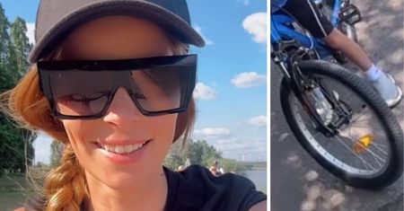 Stylowa Małgorzata Tomaszewska wybrała się na rower w wyjątkowym towarzystwie. Kto wyruszył z nią na przejażdżkę?
