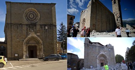 Włochy - Amatrice przed i po trzęsieniu ziemi