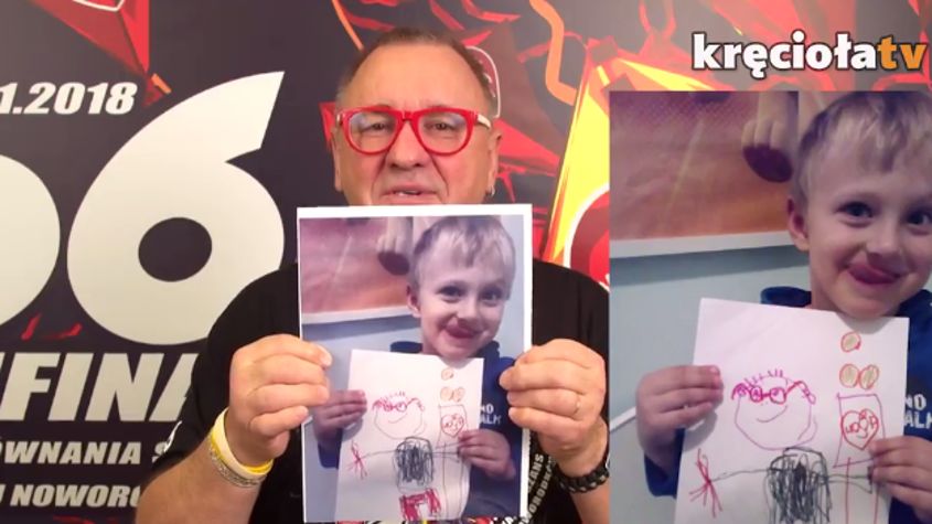 Jurek Owsiak ze zdjęciem Eligiusza