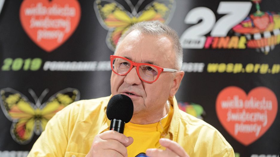 Jurek Owsiak podczas 27 finału WOŚP