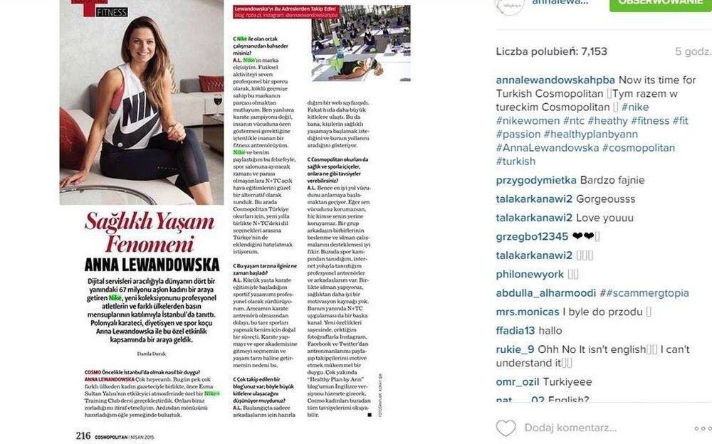 Anna Lewandowska w tureckim magazynie, fot. Insatgram