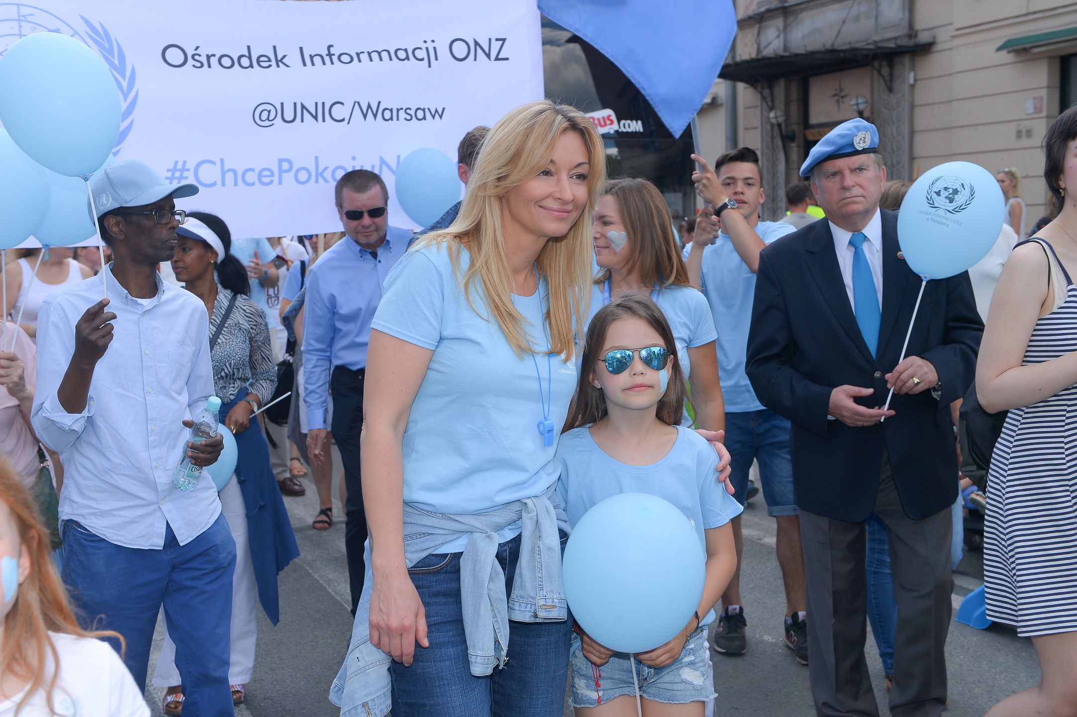Martyna Wojciechowska z córką Marysią na Marszu Pokoju ONZ 