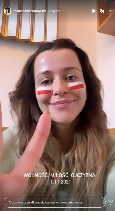 Malwina Wędzikowska w patriotycznych barwach. Fot. InstaStories