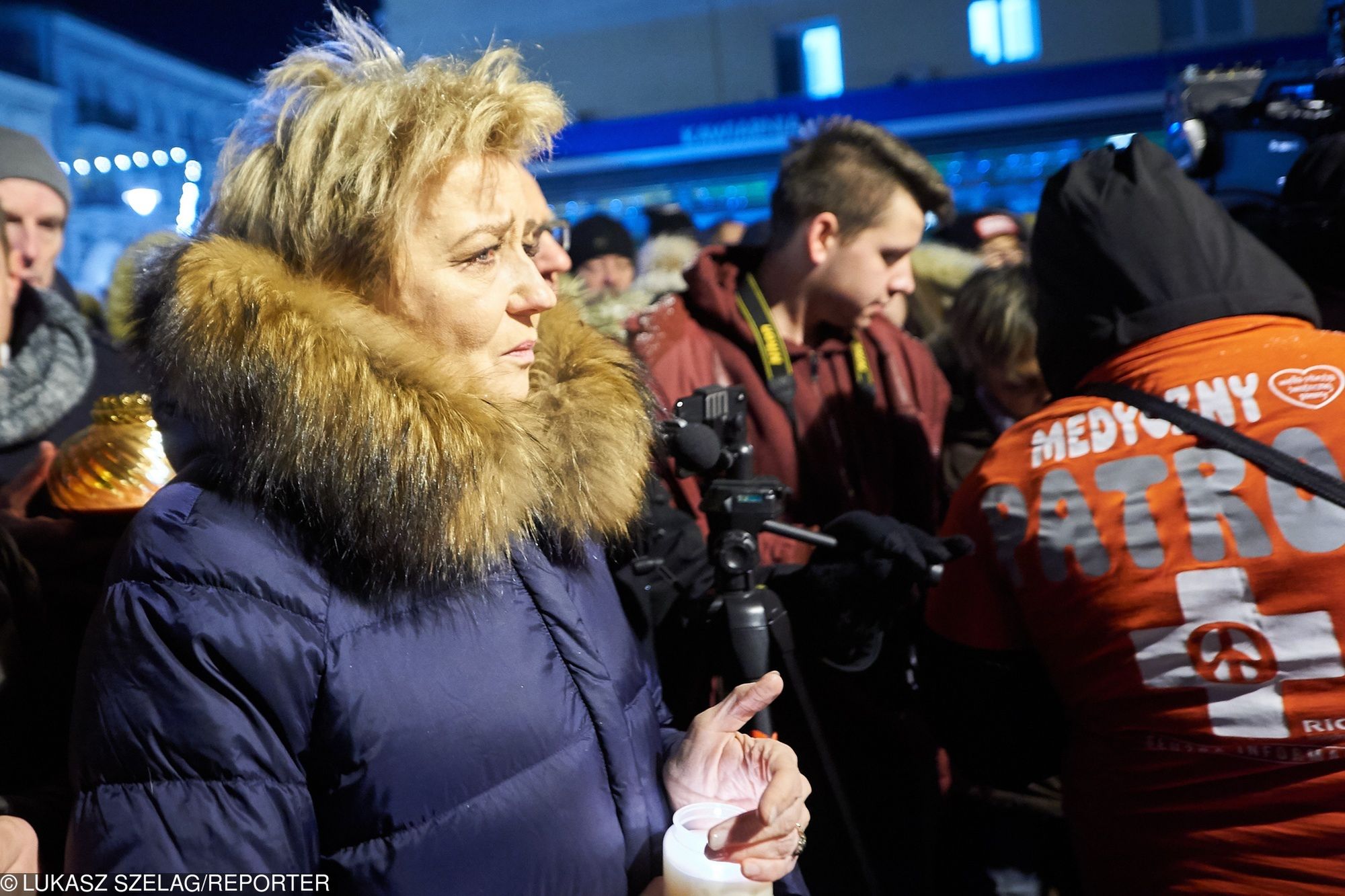 Hanna Zdanowska na wiecu przeciw przemocy po śmierci prezydenta Gdańska Pawła Adamowicza.