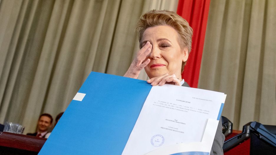 Hanna Zdanowska nie kryła wzruszenia w trakcie uroczystości