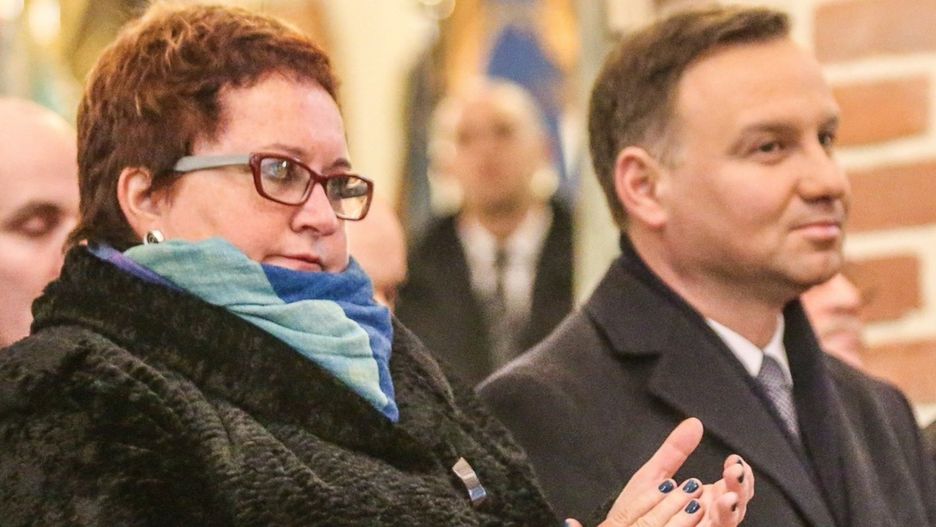 Burmistrz Pucka Hanna Pruchniewska i prezydent Andrzej Duda