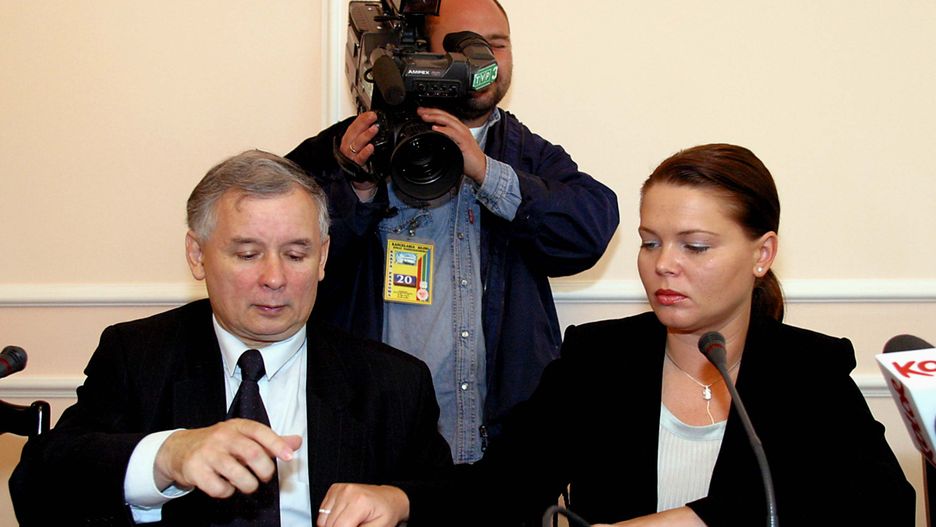 Na zdjęciu Jarosław Kaczyński i Joanna Sosnowska (2003 rok)