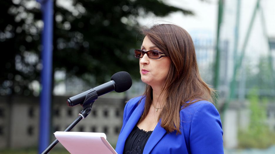 Renata Kaznowska podczas konferencji prasowej
