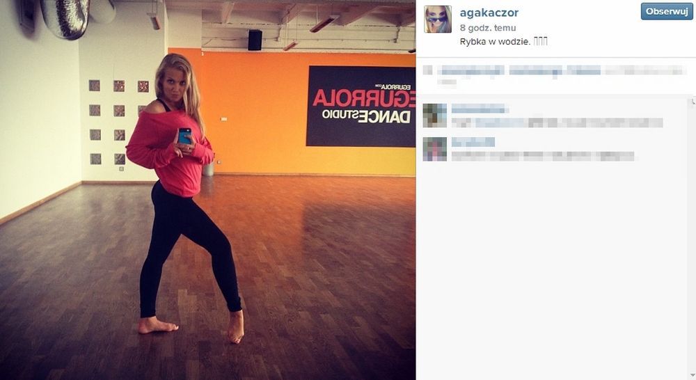 Agnieszka Kaczorowska na sali prób zdjęcie: Instagram