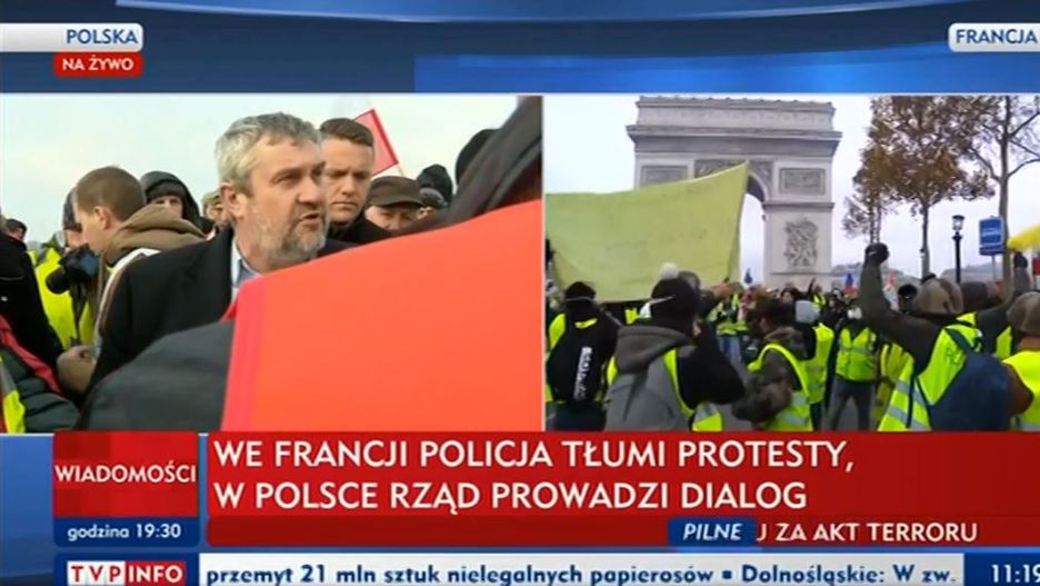 Motyw "żółtych kamizelek" szybko podchwycono w mediach społecznościowych, ale także tych tradycyjnych.