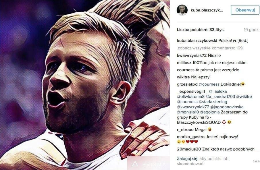 Znani użytkownicy aplikacji Prisma: Kuba Błaszczykowski