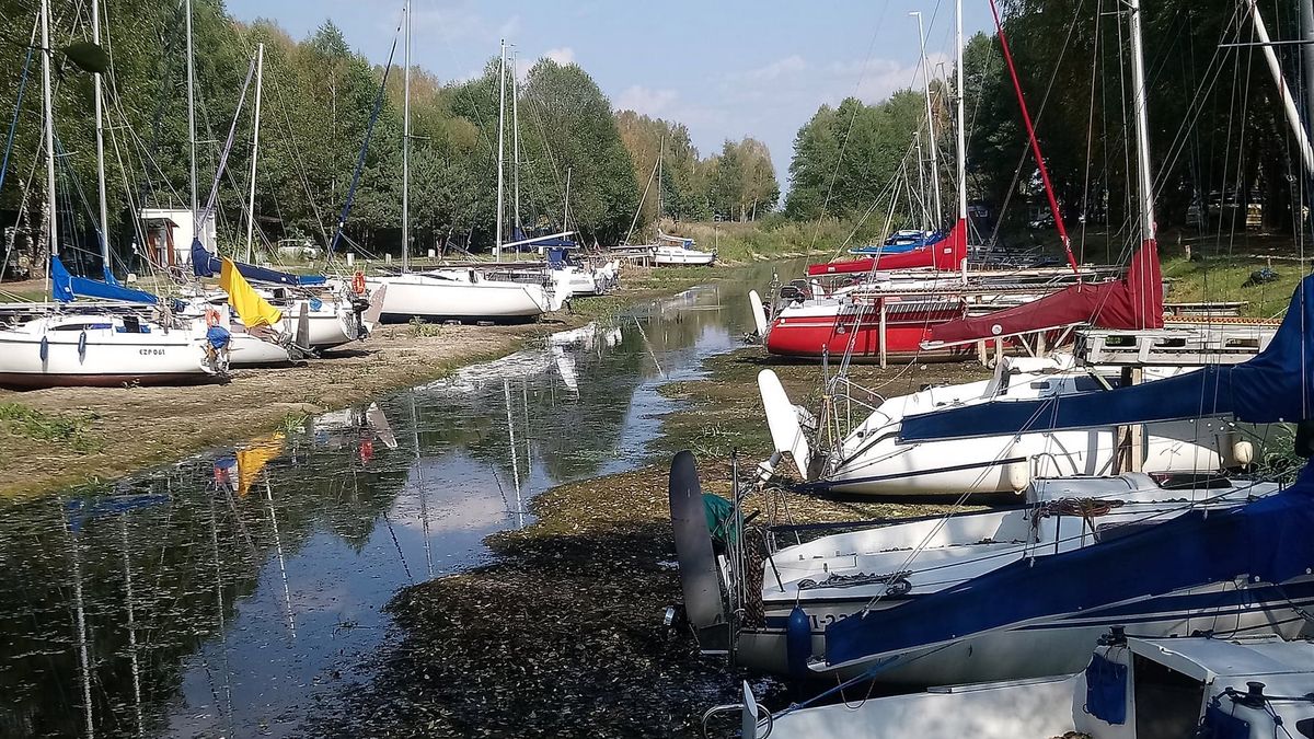 Port nad Zalewem Sulejowskim.