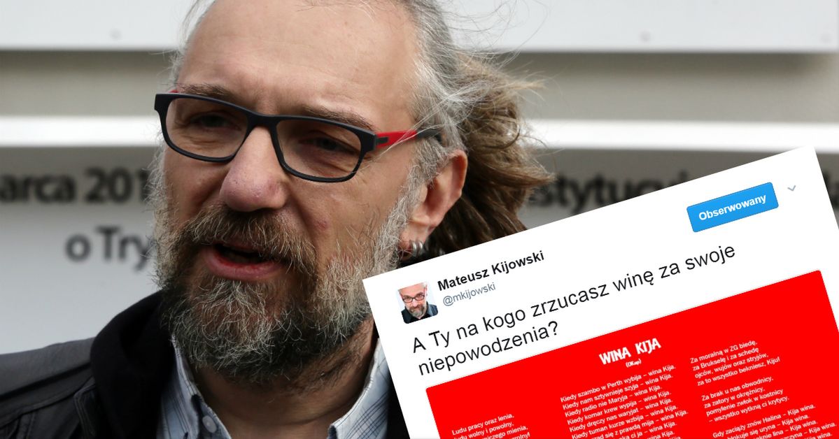 "Gdy blokuje się uryna - wina Kija". Kijowski publikuje wiersz o... sobie