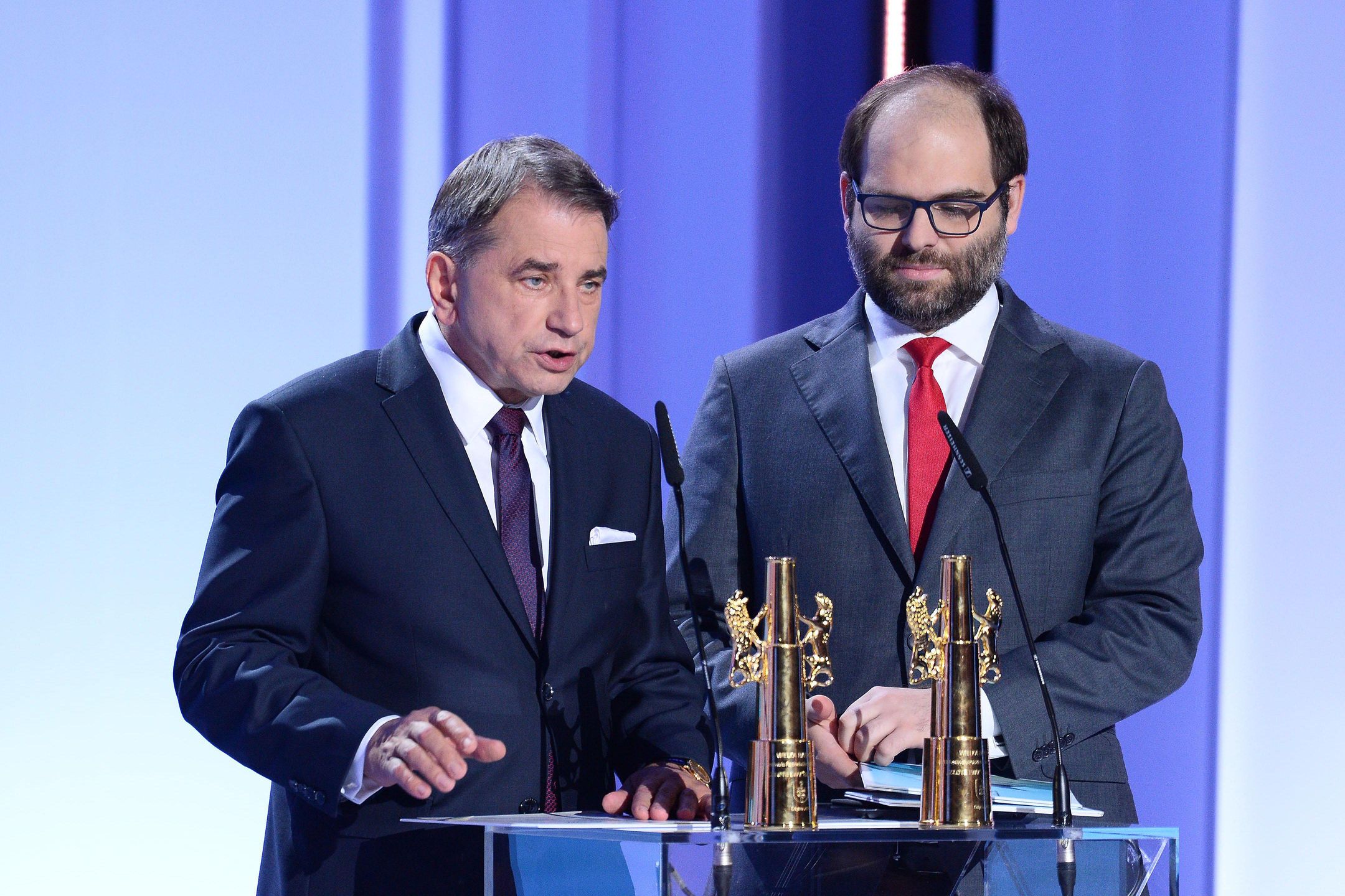 Waldemar Krzystek i Paweł Lewandowski na gali wręczenia nagród 43. FPFF