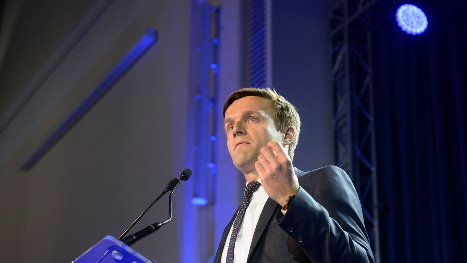 Leszek Jażdżewski podczas wystąpienia w Warszawie 3.05.2019 r.