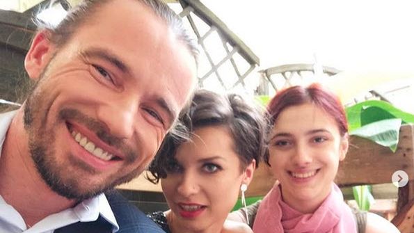 Paweł Sakowski i Marcelina Bożek na planie