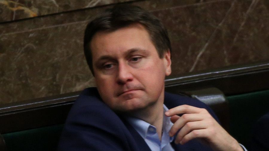 Łukasz Zbonikowski podczas jednego z posiedzeń Sejmu