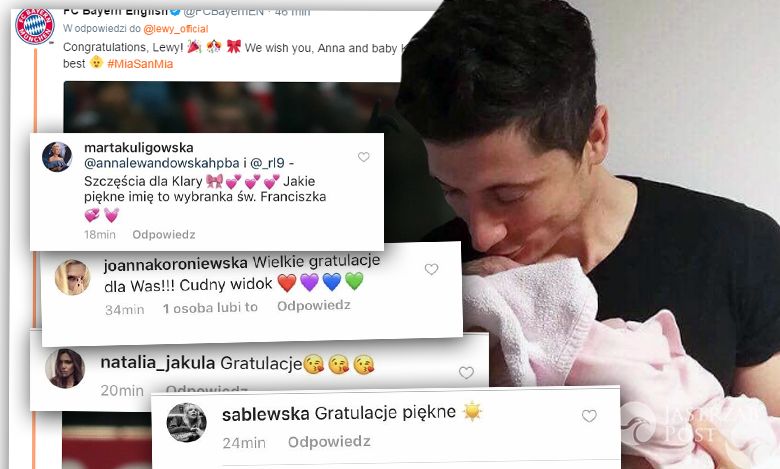 Gwiazdy gratulują Lewandowskim: Sablewska, Kraśko, Kalczyńska, Marina, Zielińska, Grosicki i wielu innych