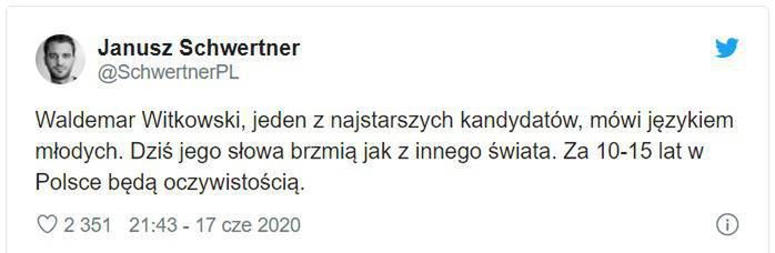 Janusz Schwertner o Waldemarze Witkowskim