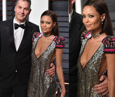 Przeraźliwie chuda Thandie Newton w kusej kreacji