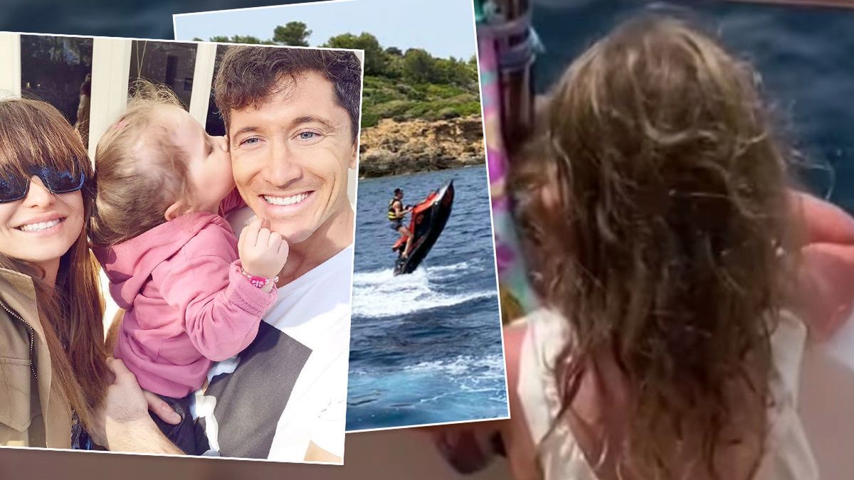Lewandowski szaleje na skuterze wodnym, a jego córka krzyczy zza burty jachtu. Pilna wiadomość od Klary ws. Laury [WIDEO]