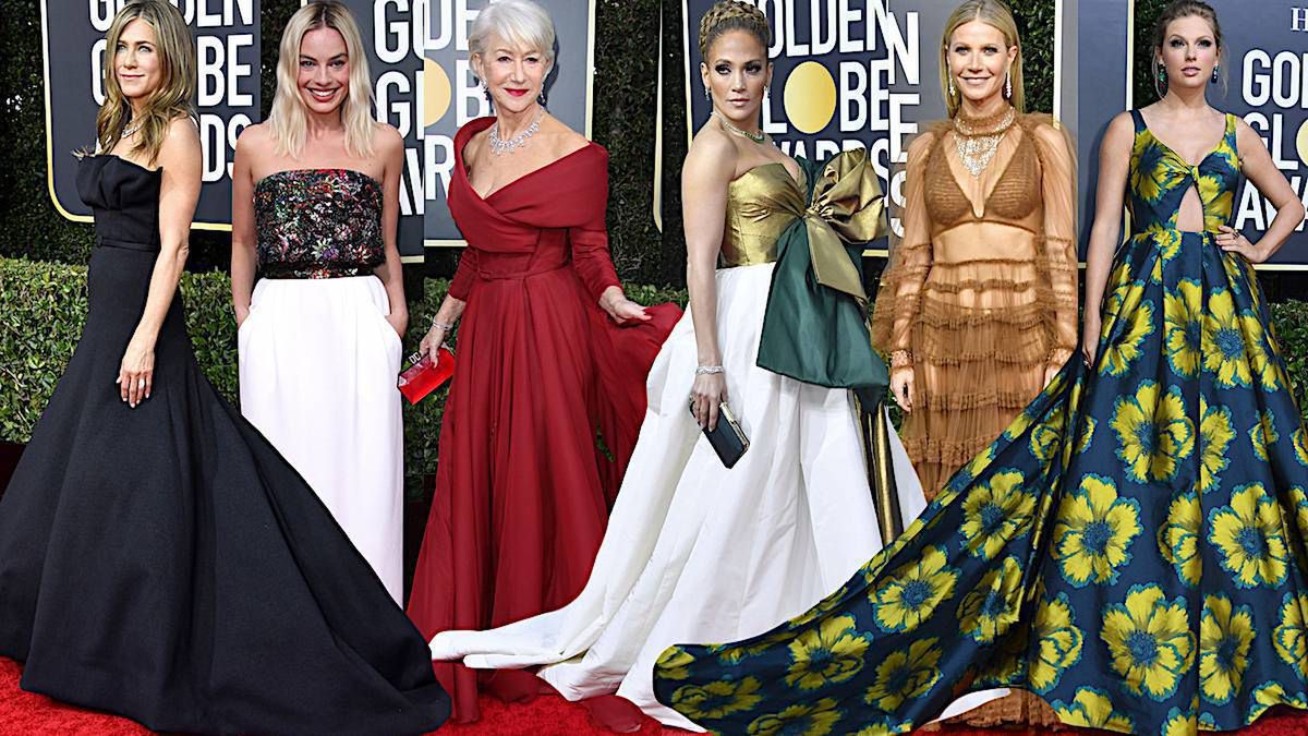Złote Globy 2020: Kreacje gwiazd na czerwonym dywanie. Jennifer Aniston, Taylor Swift, Jennifer Lopez