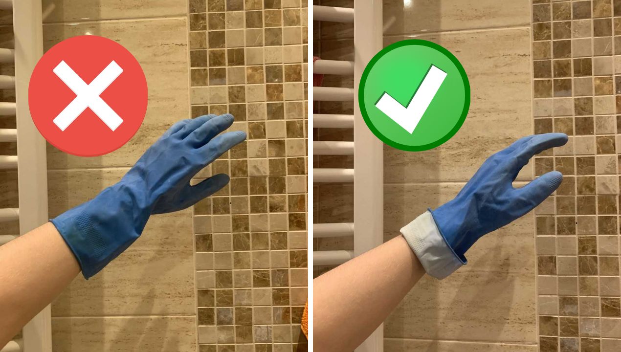 Rękawiczki do sprzątania musisz zakładać w odpowiedni sposób, fot. genialne.pl