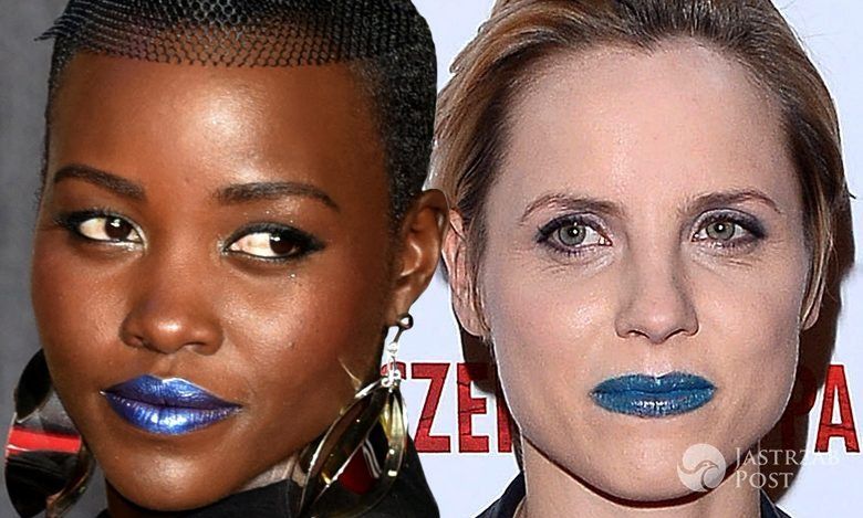 Pojedynek na makijaże: Lupita Nyong’o czy Julia Kijowska? Która lepiej nosi szminkę w niebieskim kolorze?