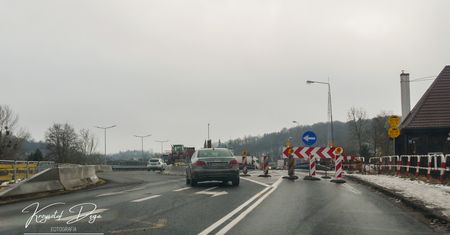 W Ujściu już jedziemy tymczasowymi mostami