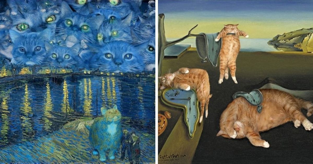 An Artist Creates Her Remakes of 25 Famous Paintings. She Adds a Fat Cat to Them