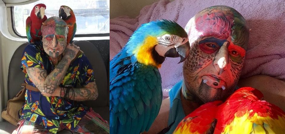 Obsesyjnie kocha papugi. Niedługo będzie miał dziób