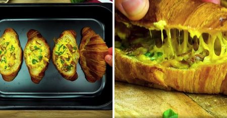 Croissant z jajecznym farszem idealny na śniadanie