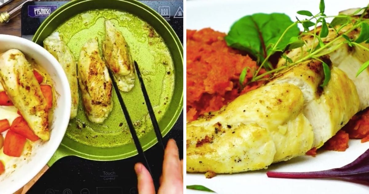 Genialny kurczak fit na marchewkowym puree