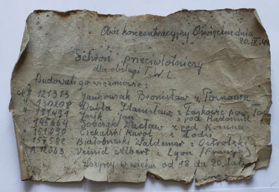 Znamy już autora zabetonowanego listu z Auschwitz