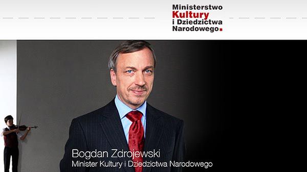 Fragment strony internetowej Ministerstwa Kultury i Dziedzictwa Narodowego RP