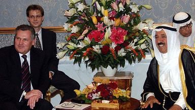 Prezydent Kwaśniewski i szejk Sabah as-Sabah
