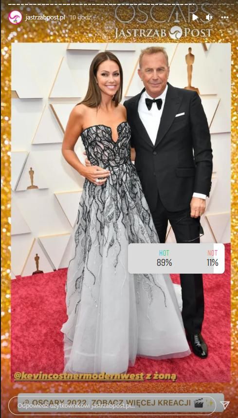 Kevin Costner z żoną. Jak poradziła sobie w sondzie? Oscary 2022