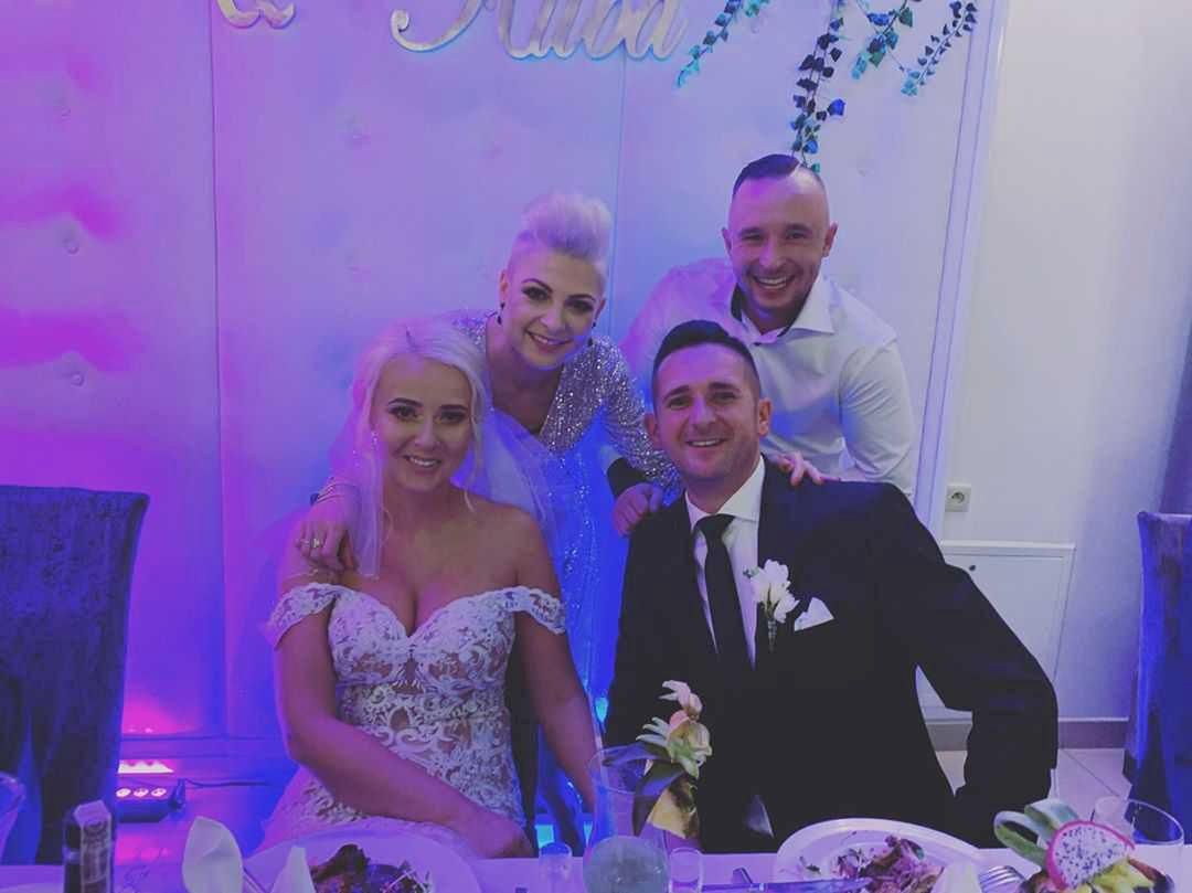 Magda Narożna i Krzysztof na weselu przyjaciół