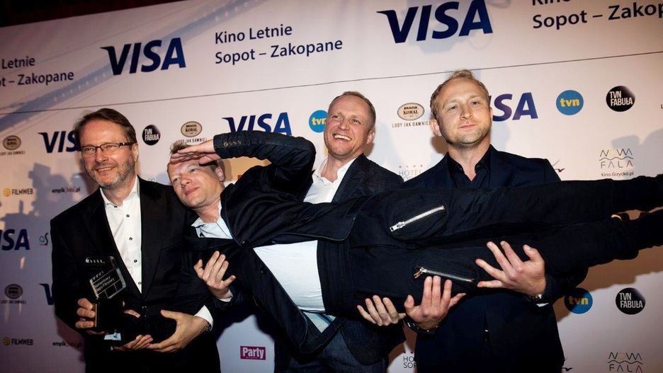 Artur Żmijewski, Piotr Adamczyk, Borys Szyc i laureat Diamentowego Klapsa FIlmowego 2017 - Maciej Stuhr